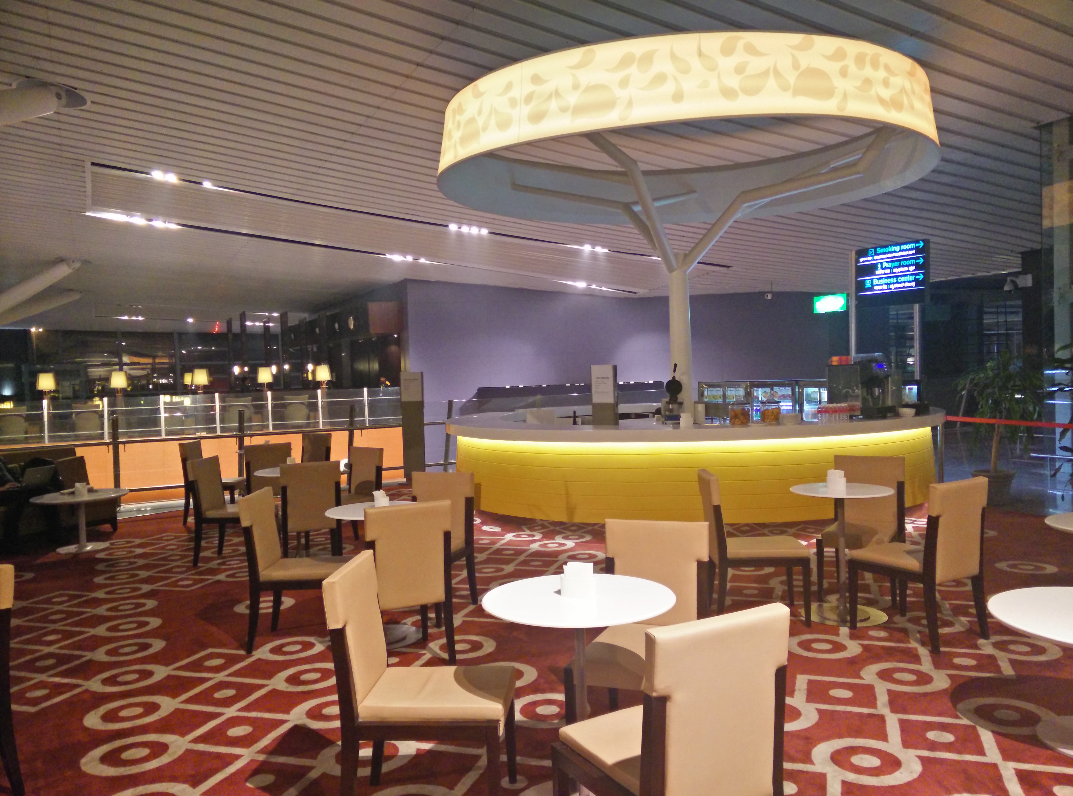 Above Ground Level Lounge ambiance at Bangalore international airport