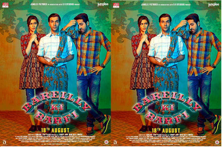 Bareilly Ki Barfi new poster: Rajkummar Rao wears saree while Ayushmann and Kriti Sanon look confused!