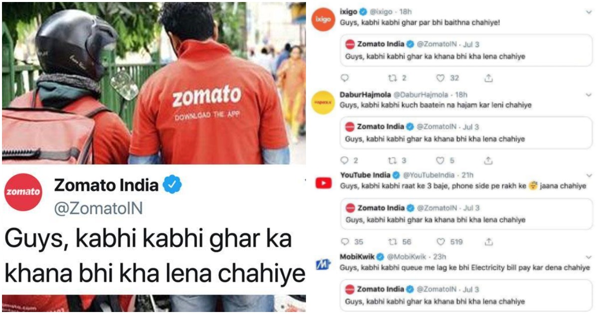 zomato ghar ka khana tweet replies
