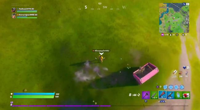 Fortnite bug launches playes hiding in dumpster