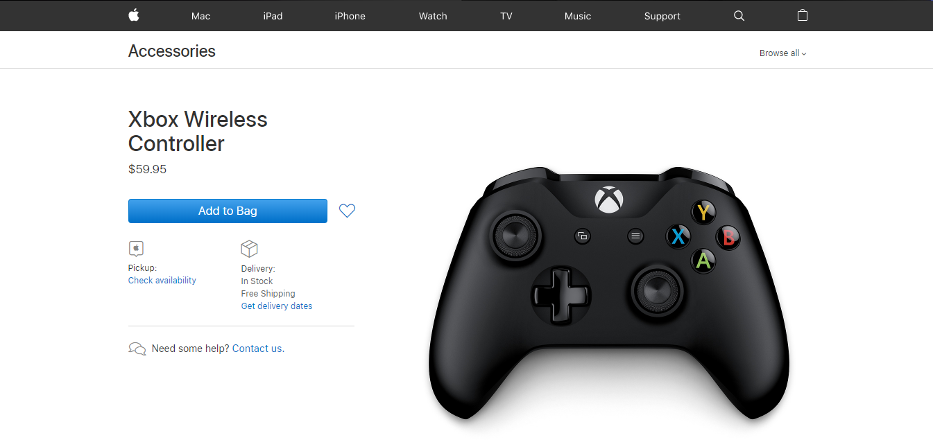 Xbox bone controller available on Apple store