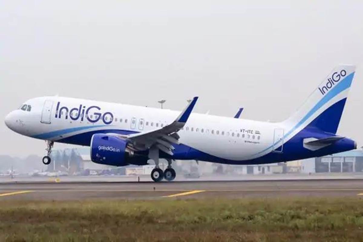 Image of an Indigo aircraft about to take off