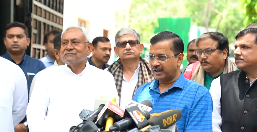 Bihar CM Nitish Kumar supports Arvind Kejriwal opposition to central government's ordinance on Delhi services