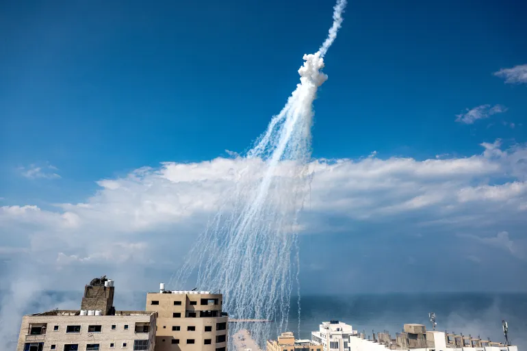 Human Rights Watch said Israel used white phosphorus bombs in Gaza and Lebanon