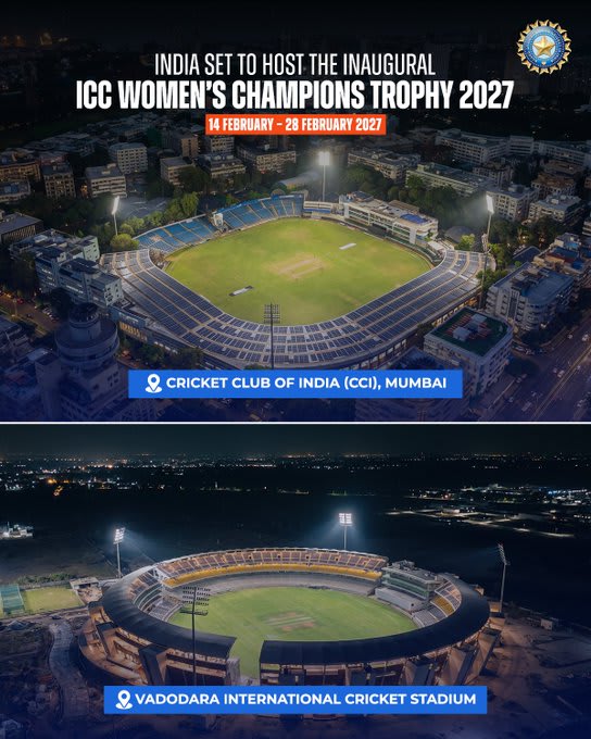 ICC Women’s Champions Trophy 2027: India Chosen to Host Inaugural Tournament in Historic Move ICC Women's Champions Trophy 2027: India Chosen to Host Inaugural Tournament in Historic Move